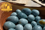 Light "Princeca" blue with unique orange jadeite jade yoni 3 egg set