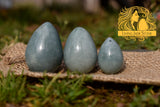 Light "Princesa" blue jadeite jade yoni three egg set