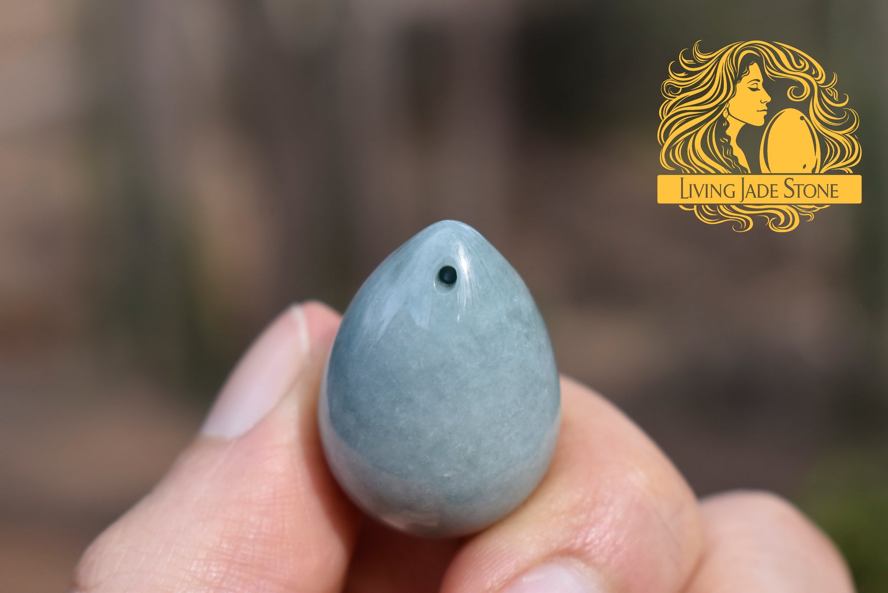 Light "Princesa" blue jadeite jade yoni 3 egg set