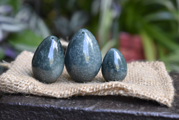 Jadeite Jade Yoni Egg Set